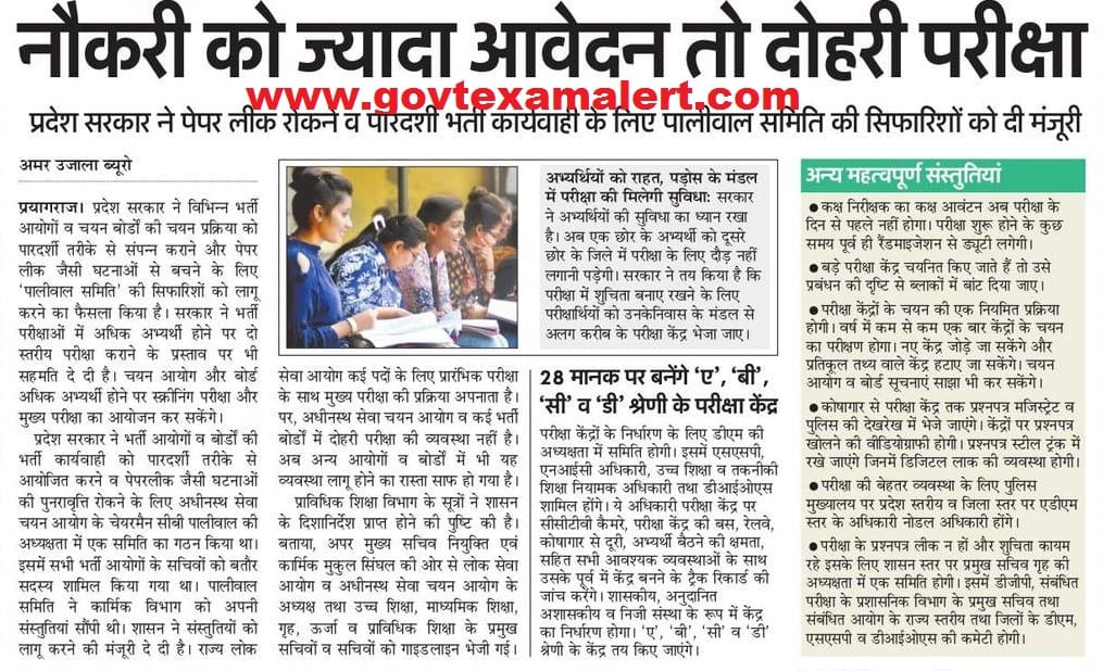 upsssc exam calendar 2019