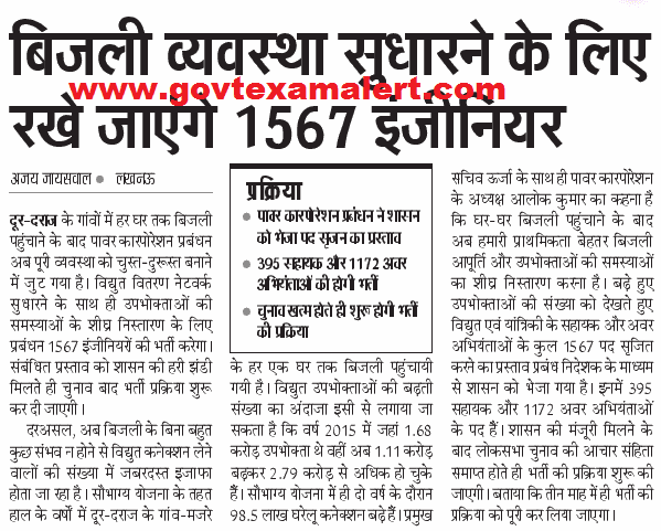 uppcl junior engineer recruitment 2019
